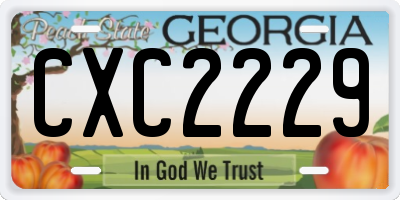 GA license plate CXC2229