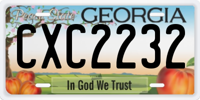 GA license plate CXC2232