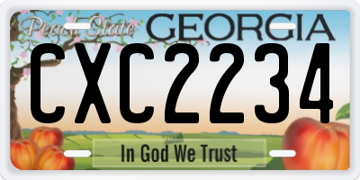 GA license plate CXC2234