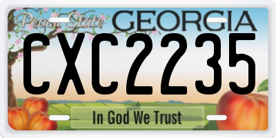 GA license plate CXC2235