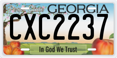 GA license plate CXC2237