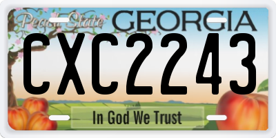 GA license plate CXC2243