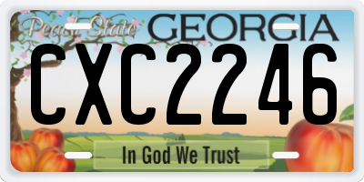 GA license plate CXC2246