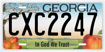 GA license plate CXC2247