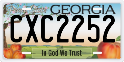 GA license plate CXC2252
