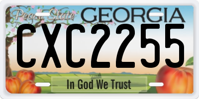 GA license plate CXC2255