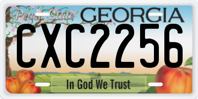 GA license plate CXC2256