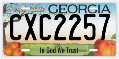 GA license plate CXC2257