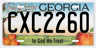 GA license plate CXC2260