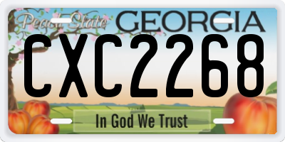 GA license plate CXC2268