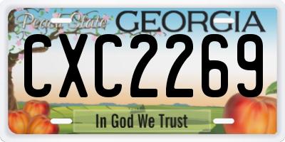 GA license plate CXC2269