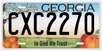 GA license plate CXC2270