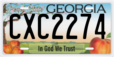 GA license plate CXC2274