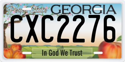GA license plate CXC2276