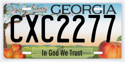 GA license plate CXC2277