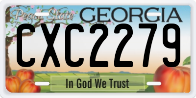 GA license plate CXC2279