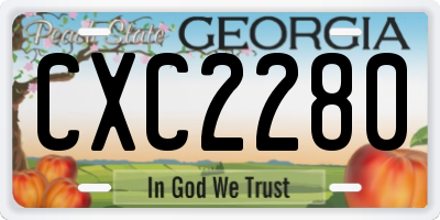 GA license plate CXC2280