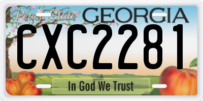 GA license plate CXC2281