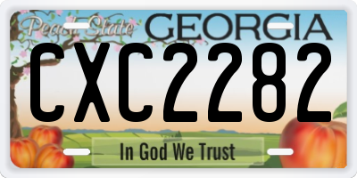 GA license plate CXC2282