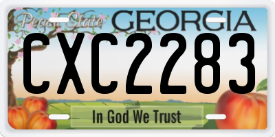 GA license plate CXC2283