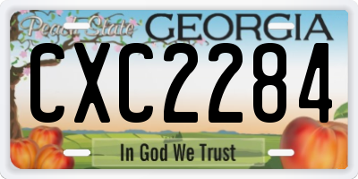 GA license plate CXC2284
