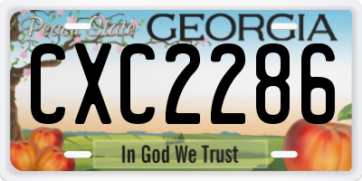 GA license plate CXC2286