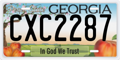 GA license plate CXC2287