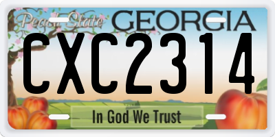 GA license plate CXC2314