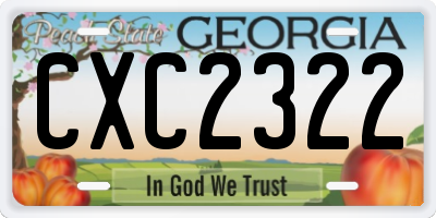 GA license plate CXC2322