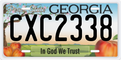 GA license plate CXC2338