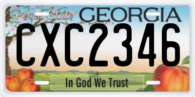 GA license plate CXC2346