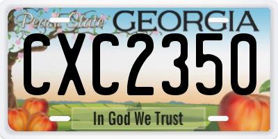 GA license plate CXC2350