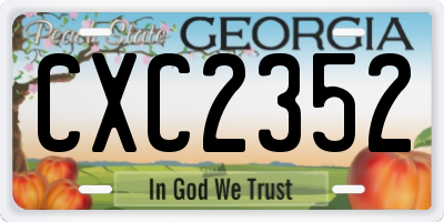 GA license plate CXC2352