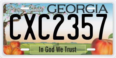 GA license plate CXC2357