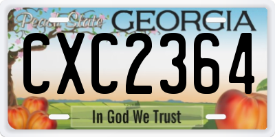 GA license plate CXC2364