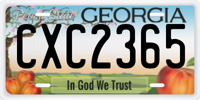 GA license plate CXC2365