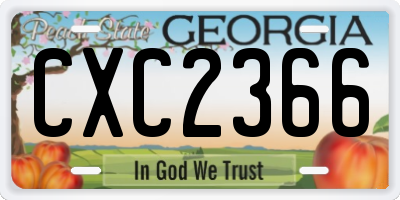 GA license plate CXC2366