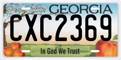 GA license plate CXC2369