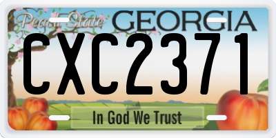 GA license plate CXC2371