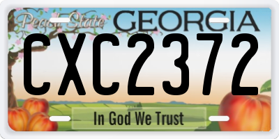 GA license plate CXC2372