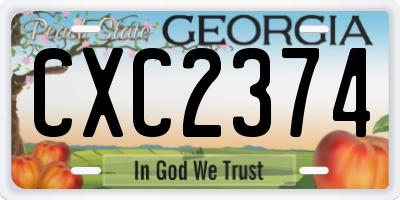 GA license plate CXC2374