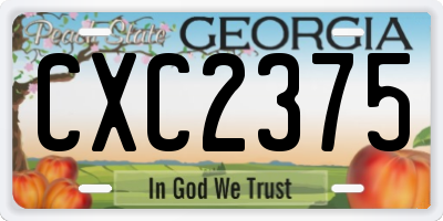 GA license plate CXC2375
