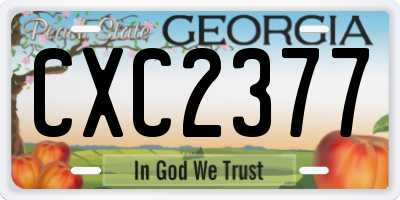 GA license plate CXC2377