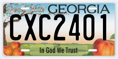 GA license plate CXC2401