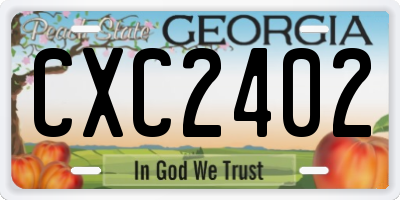 GA license plate CXC2402