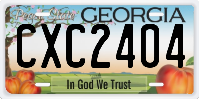 GA license plate CXC2404