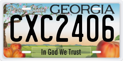GA license plate CXC2406