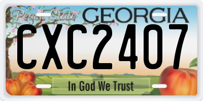 GA license plate CXC2407