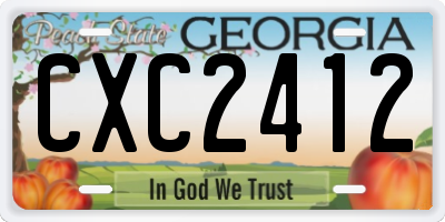 GA license plate CXC2412