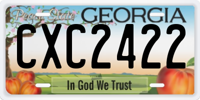 GA license plate CXC2422